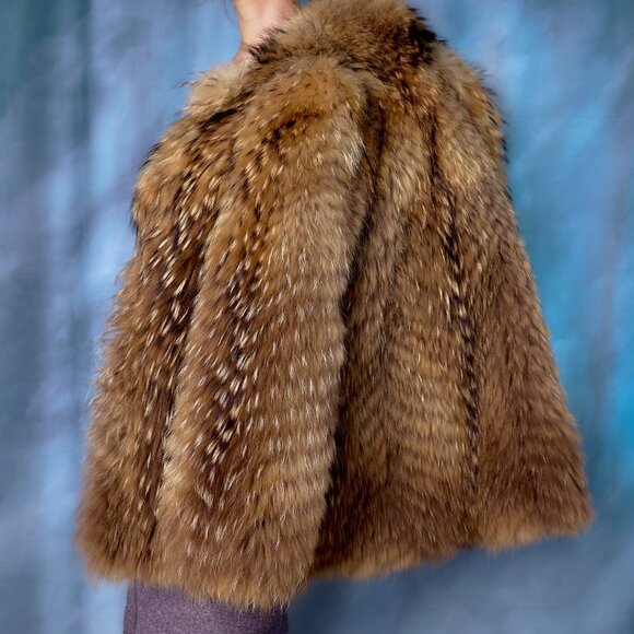 Vintage 80's Fur Coat/jacket - Picture 7 of 9
